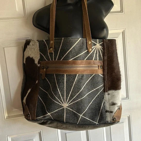 MYRA BAG LEATHER WEEKENDER FASHION LEATHER LARGE HANDBAG - Picture 1 of 14